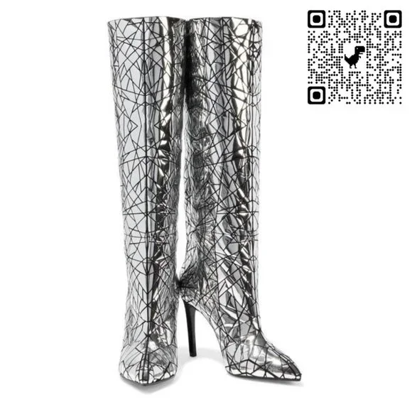 BALMAIN Joris Mosaic Embellished Suede Knee Boots - Picture 1 of 5